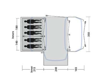 Plan tente Outwell Oakdale 5PA